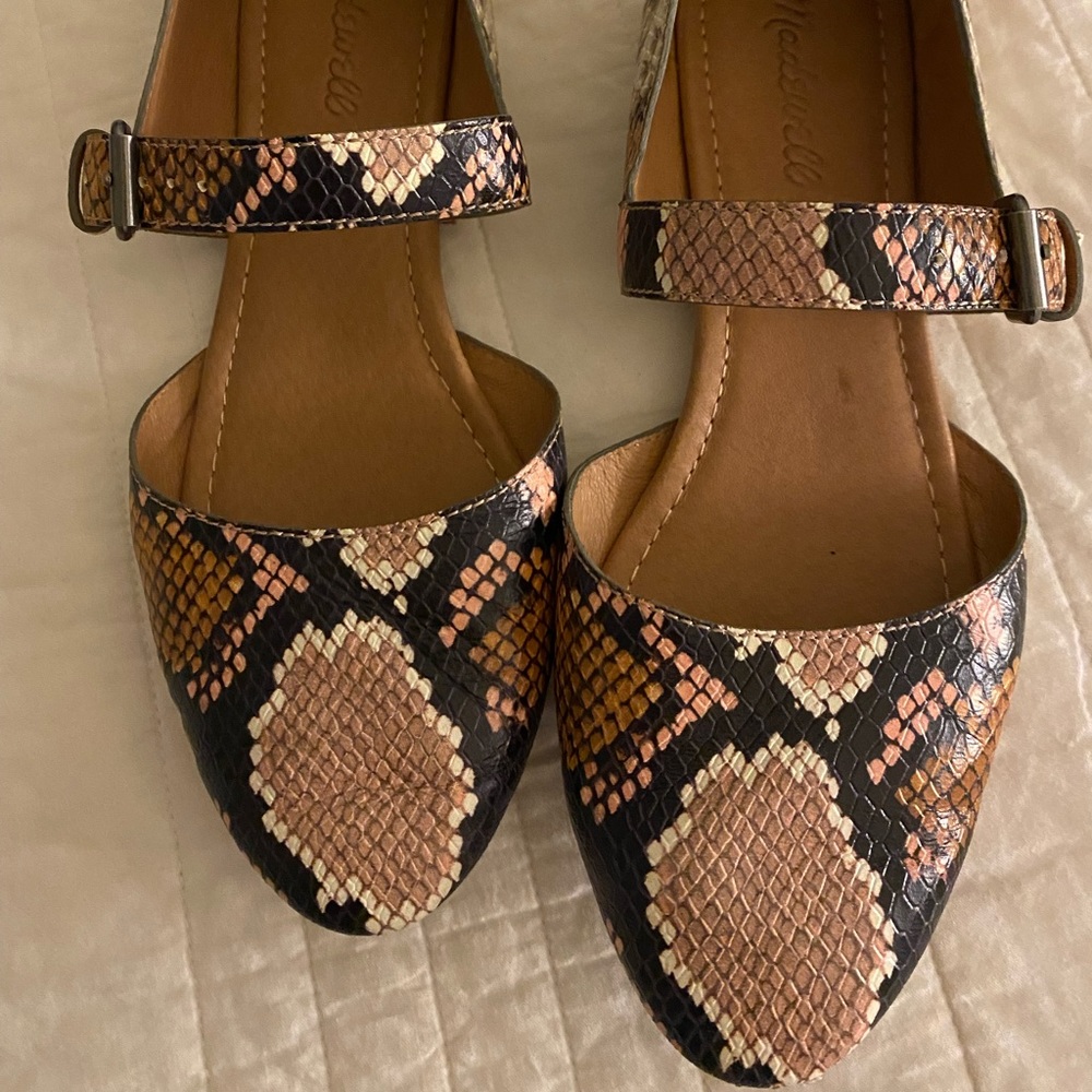 Madewell Alina Mary Jane-style flat Size 8 Snakeskin Neutrals